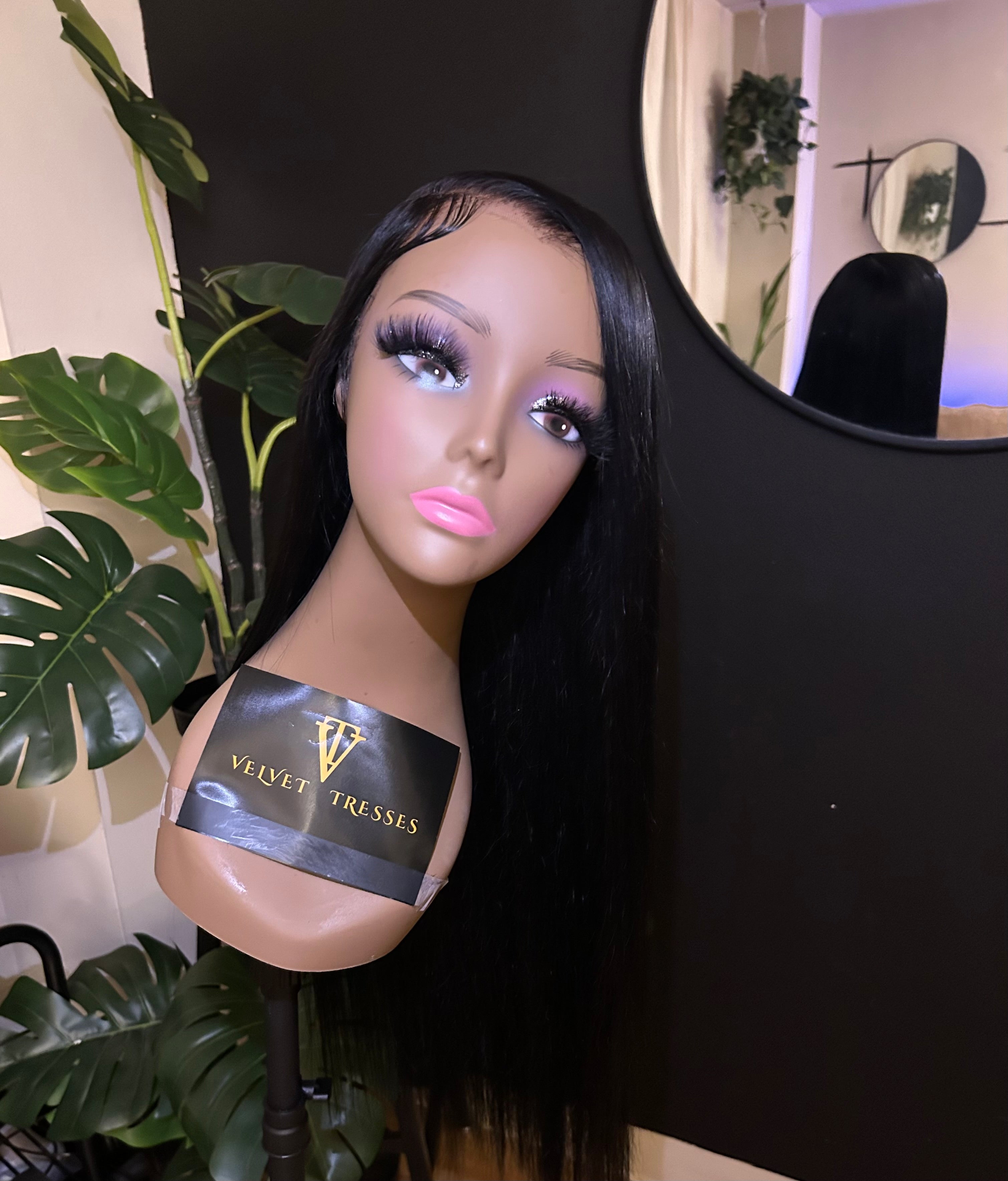 24” Jet Black Custom Frontal Wig (Pre-order)