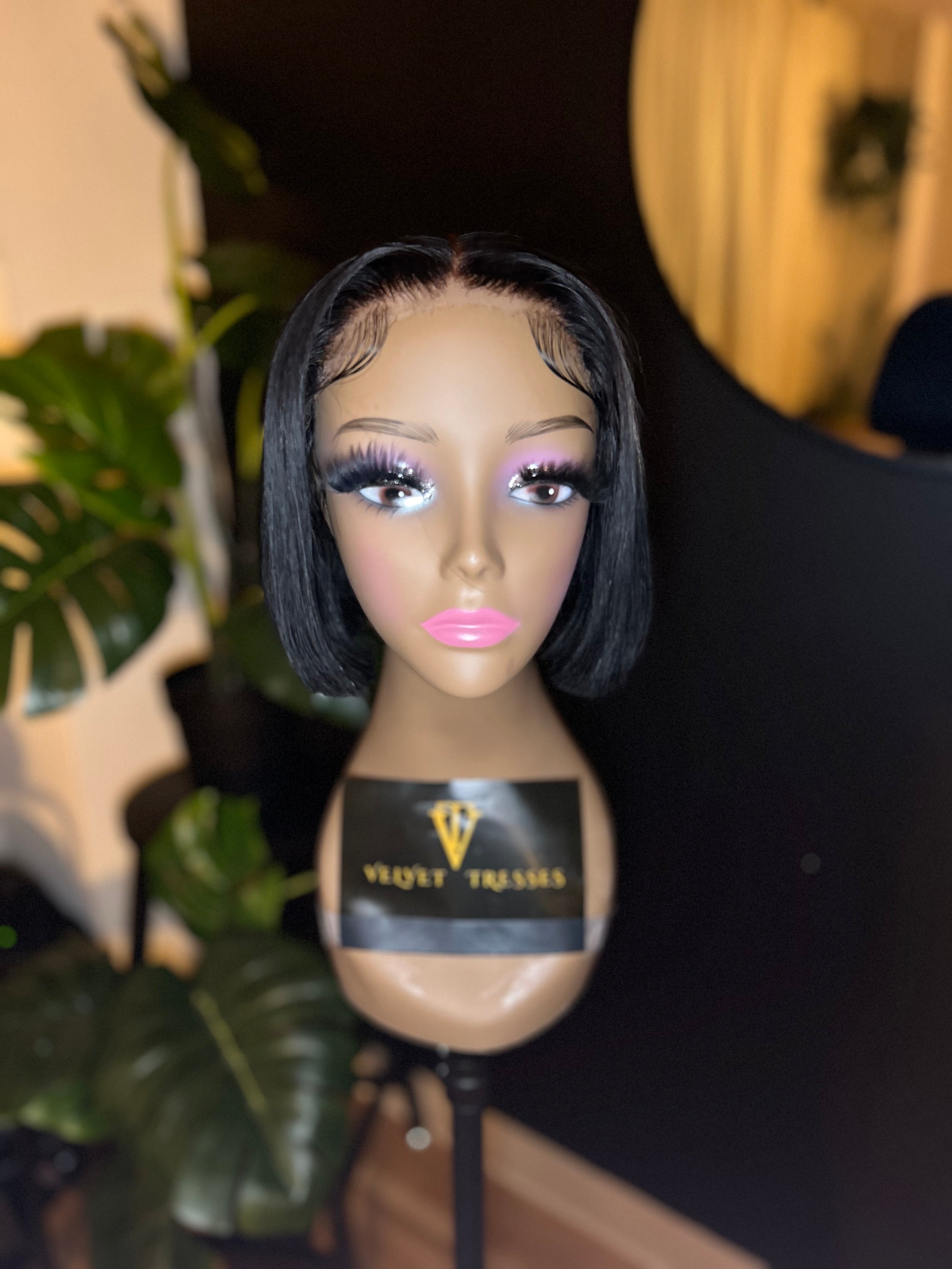 Jayda - 8” Custom Jet Black Straight Bob Wig (Pre-order)